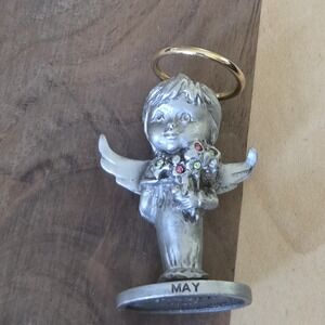 Pewter May Birthday Figurine By Cathedral Lil Angels Angel Flowers Birthstone